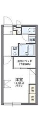 レオパレスサンホワイト枝松 1Kの間取図画像