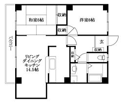 フォブールキュア井上 2LDKの間取図画像