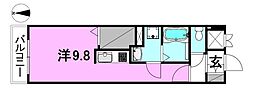 メイフェア千舟通プレミアム ワンルームの間取図画像