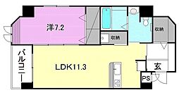 ジュエルミサワ・15 1LDKの間取図画像