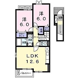 フォルトゥーナA 2LDKの間取図画像