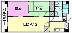 オークタウン松山 2LDKの間取図画像
