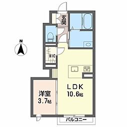 フォレナ天山 1LDKの間取図画像