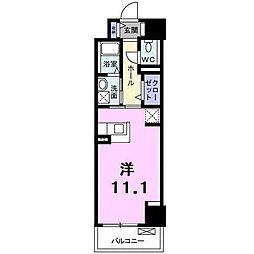 ユリウス湊町 ワンルームの間取図画像