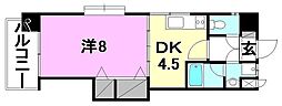 ペルルブラン高砂 1DKの間取図画像