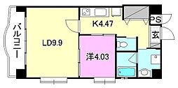 one 1LDKの間取図画像
