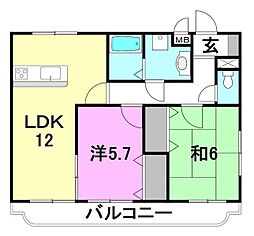 POLARIS 2LDKの間取図画像