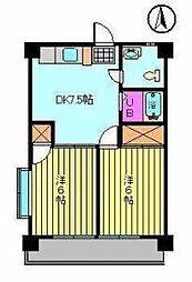ライラック愛光 2DKの間取図画像