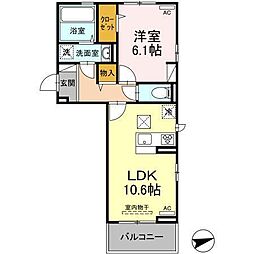 ルーチェ道後 1LDKの間取図画像