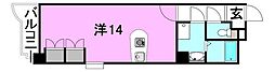 六軒家ロビンフラット ワンルームの間取図画像