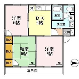 コンフォートA 3DKの間取図画像