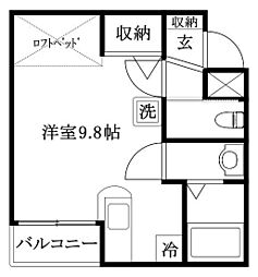 アルト生石 ワンルームの間取図画像