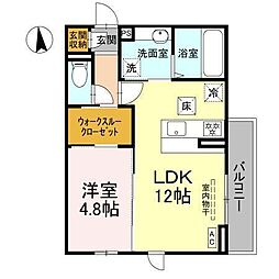 プランドール12 1LDKの間取図画像