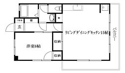 愛光マンション 1LDKの間取図画像