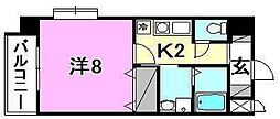 メゾンドール錦町 1Kの間取図画像