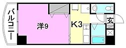 グリチネドゥエ 1Kの間取図画像