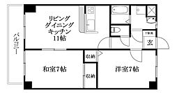 ビッグウエスト3 2LDKの間取図画像