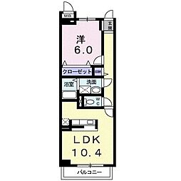 ドンダハイツ 1LDKの間取図画像