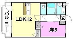 グログラン 1LDKの間取図画像