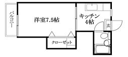 α-NEXT小栗 1Kの間取図画像