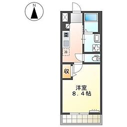ユーロピュア・西山 1Kの間取図画像