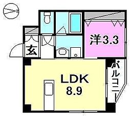 パミドール 1LDKの間取図画像