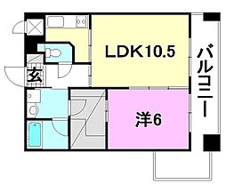 ネバーランド 1LDKの間取図画像