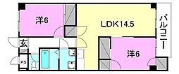 コーポラスAC2 2LDKの間取図画像