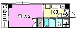 SUNRISENAKAMURA 1Kの間取図画像