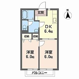 ディアス余戸A 2DKの間取図画像