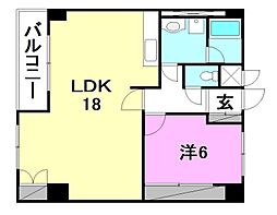 HAMADA BLD 5階1LDKの間取り