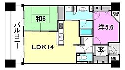 アルファステイツ市駅前 11階2LDKの間取り