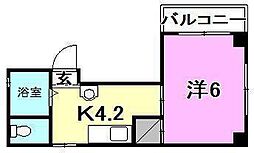 オックスフォードサーカス春日町別館 3階1Kの間取り