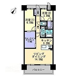 アルファステイツ市駅西 6階2LDKの間取り