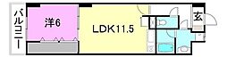 アリスト・ビバ・ルネッサンス 3階1LDKの間取り