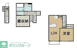 小田急小田原線 町田駅 徒歩13分の賃貸アパート 2階1LDKの間取り