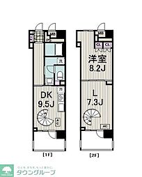 横浜市営地下鉄グリーンライン 川和町駅 徒歩5分の賃貸マンション 2階1LDKの間取り