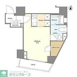 ＢＰＲレジデンス町田 8階ワンルームの間取り