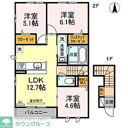 センチュリーハイムすみよし台III 2階3LDKの間取り