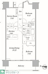 レーベンリヴァーレ町田ルージアタワー 5階2SLDKの間取り