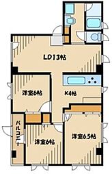 ハイムカズ 3階3LDKの間取り