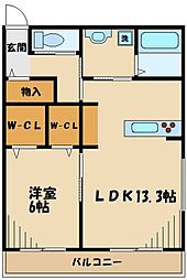 メゾンSH-2 1LDKの間取図画像