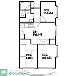 ブランハイツ長津田 3DKの間取図画像