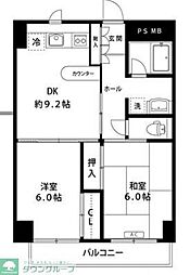 ヴェルドミール梶ケ谷 2DKの間取図画像