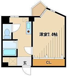 ラ・フルール芹ヶ谷 1Kの間取図画像