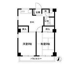 メゾン秋元3 2DKの間取図画像