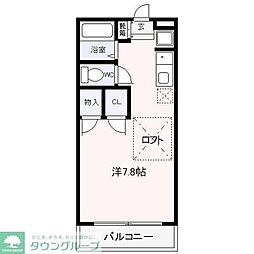 第一ハイツはなぶさ 1Kの間取図画像
