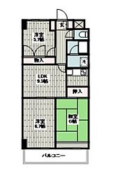 サンクレスト青葉台2 3DKの間取図画像