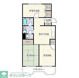 INOVE横濱長津田 3DKの間取図画像