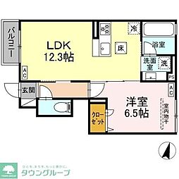 ヒラソル江田 1LDKの間取図画像